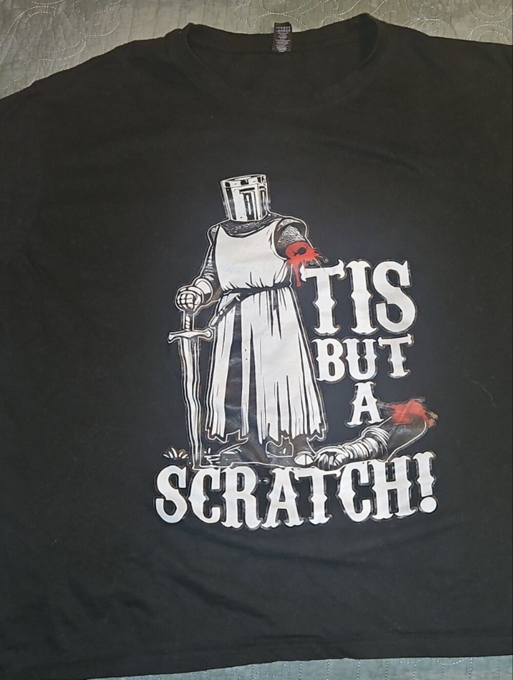Black Graphic 'Tis But a Scratch' Men's T‑Shirt